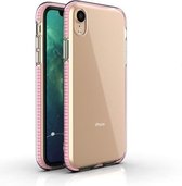 Voor iPhone XR TPU tweekleurige schokbestendige beschermhoes (roze)