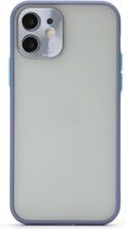 Volledige dekking TPU + pc-beschermhoes met metalen lensafdekking voor iPhone 12 Pro (Blue Sky Blue)