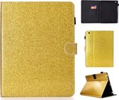 Voor iPad 2/3/4 Vernis Glitter Poeder Horizontale Flip Leren Case met Houder & Kaartsleuf (Goud)