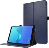 Voor Huawei MatePad T 10s 2-opvouwbare zakelijke horizontale flip PU lederen tas met kaartsleuven en houder (diepblauw)