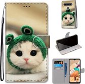 Voor LG K41S / K51S Gekleurde Tekening Cross Textuur Horizontale Flip PU Lederen Case met Houder & Kaartsleuven & Portemonnee & Lanyard (Frog Kitten)