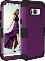 Voor Galaxy S8 Dropproof 3 in 1 siliconen hoes voor mobiele telefoon (bruin)