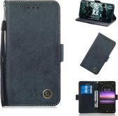 Multifunctionele horizontale flip retro lederen tas met kaartsleuf en houder voor Sony Xperia 10 (zwart)
