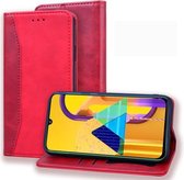 Voor Samsung Galaxy M30S Business Stitching Horizontale flip lederen tas met dubbele vouw & beugel & kaartsleuven & fotolijst & portemonnee (rood)