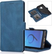 Voor Samsung Galaxy S9 Retro Magnetische Sluiting Horizontale Leren Flip Case met Houder & Kaartsleuven & Fotolijst & Portemonnee (Marineblauw)