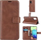 Voor Samsung Galaxy A71 5G Retro Kalfspatroon Gesp Horizontale Flip Leren Case met Houder & Kaartsleuven & Portemonnee (Donkerbruin)