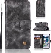 Voor iPhone 6 Plus / 6s Plus Retro koperen gesp Crazy Horse horizontale flip PU lederen tas met houder & kaartsleuven & portemonnee & lanyard (grijs)