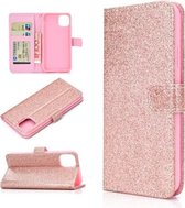 Voor iPhone 12 mini Glitter Poeder Horizontale Leren Flip Case met Kaartsleuven & Houder & Fotolijst & Portemonnee & Lanyard (Rose Goud)