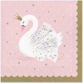 Witbaard Servetten Stylish Swan 33 Cm Roze/goud 16 Stuks