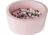 Ballenbad 90x40cm inclusief 200 ballen - Roze: wit, parel, grijs, zilver, oud roze