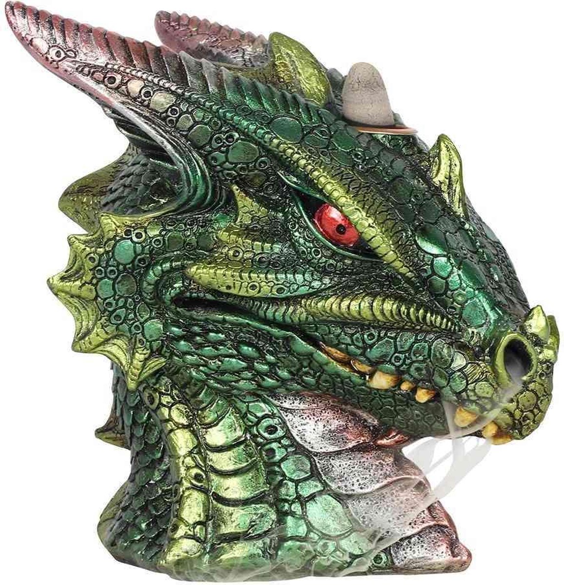 Something Different Backflow Wierookhouder Large Green Dragon Head Zwart