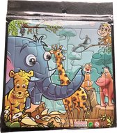 Legpuzzel jungle olifant 16 stukjes 14x14cm - puzzelen - puzzel - hobby - maken - cadeau