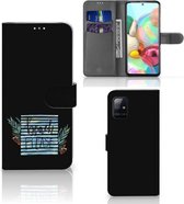 Telefoonhoesje Geschikt voor Samsung Galaxy A71 Wallet Bookcase met Quotes Boho Beach