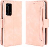 Voor Huawei P40 Pro + / P40 Pro Plus Wallet Style Skin Feel Kalfspatroon Leren Case, met aparte kaartsleuf (roze)