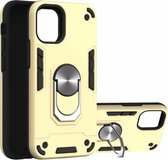 Voor iPhone 12 mini Armor Series PC + TPU beschermhoes met ringhouder (goud)