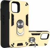 Voor iPhone 12/12 Pro Armor Series PC + TPU beschermhoes met ringhouder (goud)