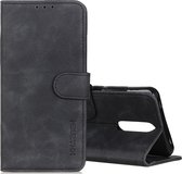 Voor xiaomi redmi k30 khazneh retro textuur pu + tpu horizontale flip lederen case met houder & kaartsleuven & portemonnee (zwart)