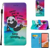 Voor Samsung Galaxy A72 5G Cross Textuur Schilderen Patroon Horizontale Flip Leren Case met Houder & Kaartsleuven & Portemonnee & Lanyard (Slapende Panda)