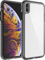 2 in 1 Ultra Clear Elf schokbestendige pc + TPU-hoes met verwijderbare kleurknop voor iPhone X / XS (zwart + zwart)