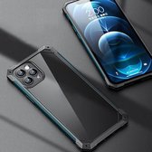 Voor iPhone 12 Pro schokbestendig acryl + TPU beschermhoes (zwart groen)