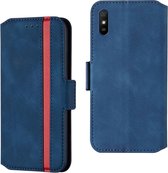 Voor Xiaomi Redmi 9A Retro Frosted Oil Side Horizontale Flip PU lederen tas met houder & kaartsleuven (blauw)