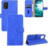 Voor Xiaomi Mi 10 Lite Effen Kleur Huidgevoel Magnetische Gesp Horizontale Flip Kalfsstructuur PU Lederen Case met Houder & Kaartsleuven & Portemonnee (Blauw)