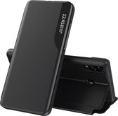 Voor Samsung Galaxy A40 zijdisplay magnetisch schokbestendig horizontaal flip lederen tas met houder (zwart)