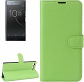 Voor Sony Xperia XZ Premium Litchi Texture Horizontale Flip Leren Case met Houder & Kaartsleuven & Portemonnee (Groen)