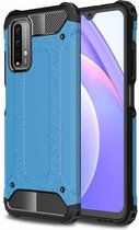 Voor Xiaomi Redmi Note9 4G Magic Armor TPU + PC combinatiebehuizing (blauw)