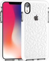 Diamond Texture TPU Case voor iPhone XR (wit)