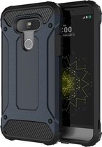 Voor LG G5 Tough Armor TPU + pc combinatiebehuizing (donkerblauw)