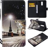 Voor LG Stylo 5 Geschilderd Patroon Horizontale Flip Leren Case, met Portemonnee & Houder & Kaartsleuven & Lanyard (Stadsgezicht)