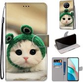 Voor Xiaomi Redmi Note 9T / Note 9 5G Gekleurde Tekening Cross Textuur Horizontale Flip PU Lederen Case met Houder & Kaartsleuven & Portemonnee & Lanyard (Frog Kitten)