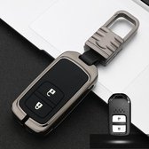 Auto Lichtgevende All-inclusive Zinklegering Sleutel Beschermhoes Sleutel Shell voor Honda B Stijl Smart 2-knops (Gun Metal)