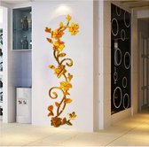 3D Muurstickers Bloemvorm Acryl Modieus Afneembaar Waterdicht DIY Muurstickers Woondecoratie, Afmeting: 100x30CM (Spiegel Diep Goud Rechts)