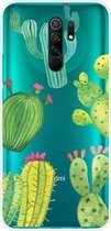 Voor Xiaomi Redmi 9 gekleurd tekeningpatroon zeer transparant TPU beschermhoes (Icactus)