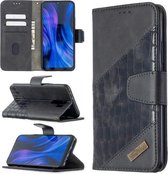 Voor xiaomi redmi 9 bijpassende kleur krokodil textuur horizontale flip pu lederen tas met portemonnee & houder & kaartsleuven (zwart)