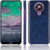 Voor Nokia 3.4 Shockproof Litchi Texture PC + PU Case (Blauw)