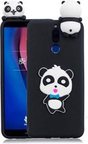 Voor Xiaomi Redmi 8 schokbestendig 3D liggend Cartoon TPU beschermhoes (Panda met blauwe strik)