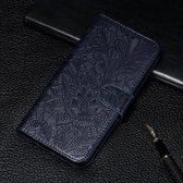 Voor Xiaomi Mi 9 Pro Kant Bloem Embossing Patroon Horizontaal Flip Leren Hoesje met Houder & Kaartsleuven & Portemonnee & Fotolijst & Lanyard (Donkerblauw)