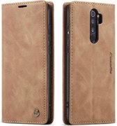 Voor Geschikt voor Xiaomi Redmi Note 8 Pro CaseMe-013 Multifunctionele horizontale flip lederen tas met kaartsleuf & houder & portemonnee (bruin)