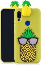 Voor Xiaomi Redmi Note 7 3D Cartoon patroon schokbestendig TPU beschermhoes (grote ananas)