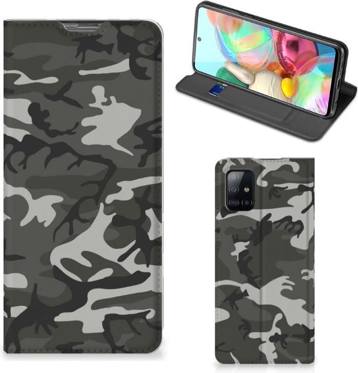 Samsung Galaxy A71 Hoesje met Magneet Army Light