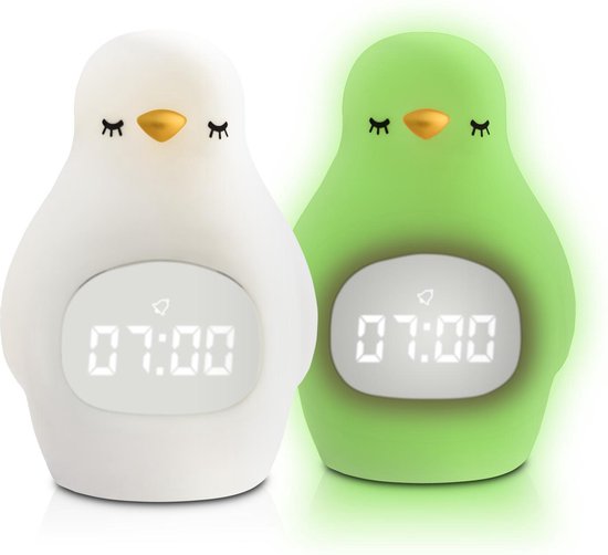 Luvion Pinguïn Slaaptrainer - Kinderwekker - Met nachtlamp functie en wekker timer