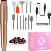 Bella Vee Nagelfrees - Elektrische Nagelvijl - 22000 RPM - 12 Nagelfrees Bitjes en 60 Schuurrolletjes - Manicure Apparaat - Pedicure Set