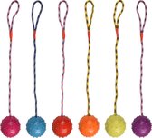 Hondenspeelgoed rubber bal met touw