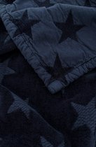 Grote ster deken in chenillegaas en organisch katoen Marineblauw 130 x 180 cm
