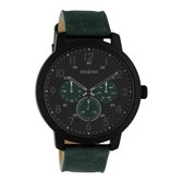 OOZOO Timepieces - Black watch with green leather strap - C10508