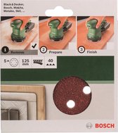 Bosch 5-delige schuurbladset voor excenterschuurmachines 125 mm geperforeerd - korrel 40