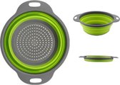 KitchenGoodz - Inklapbare Siliconen Vergiet - Diameter 24CM - Groot - Opvouwbaar - Groen - Neemt weinig ruimte in beslag